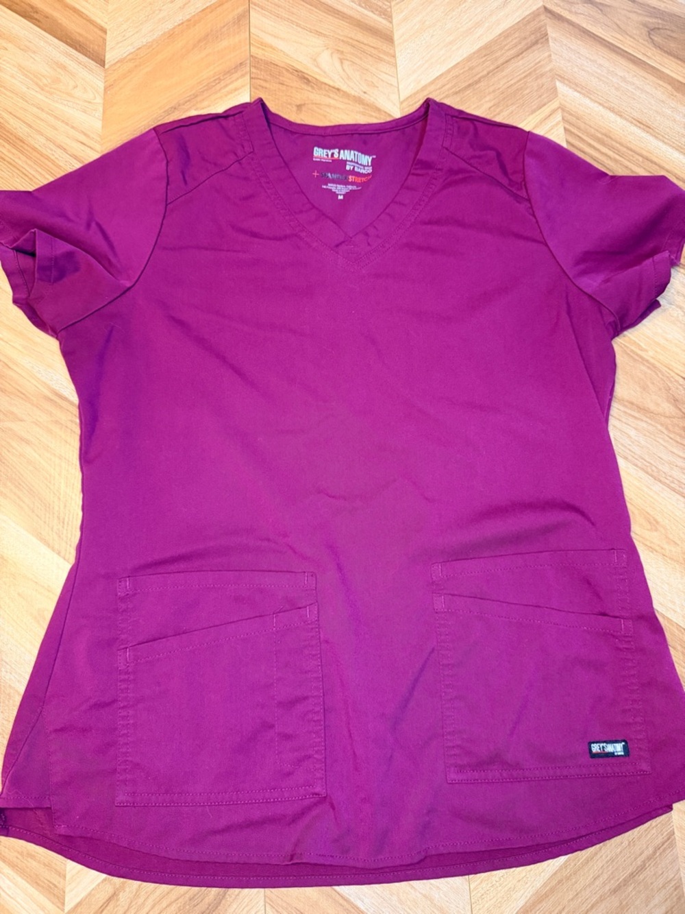 Grey's Anatomy Women’s V-Neck Scrub Top - Plum/Burgundy